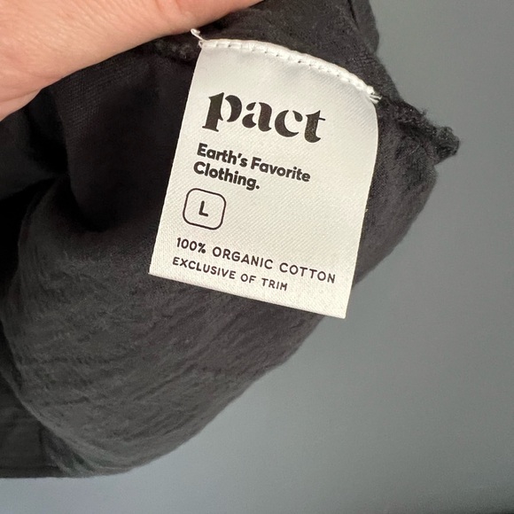 Pact Charcoal Gray Size L Coastal Double Gauze Scoop Neck Top Blouse Shirt - Picture 6 of 7
